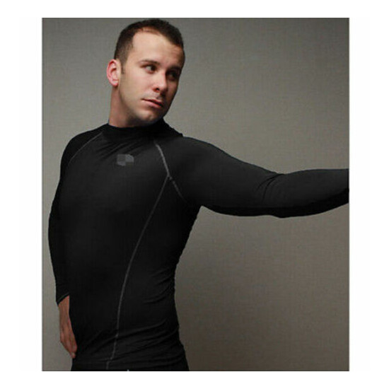 New Men Boy Rash Guard Long Sleeve Sport Top Gym Shirt Swimwear Wetsuit Swimming image {4}