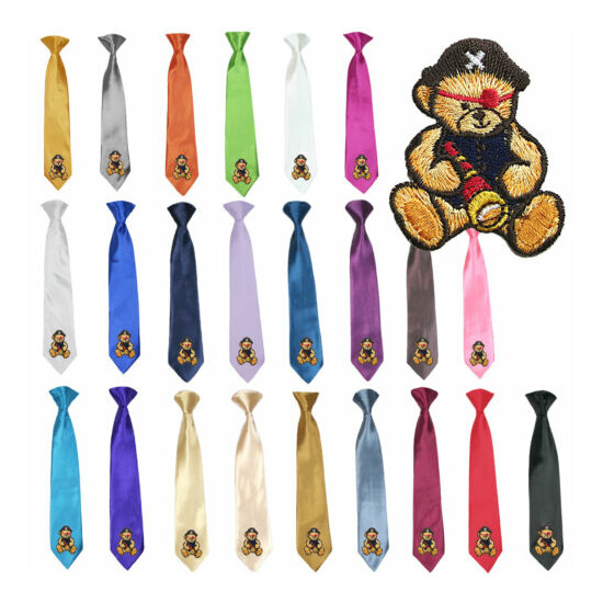 23 Color Stain Solid Clip-on Pirate Bear Necktie Boys Formal Suits Newborn - 7 image {1}
