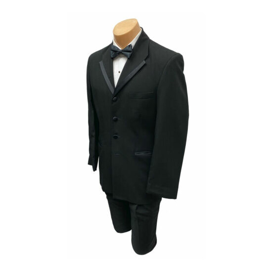 Men's Oscar de la Renta La Vida Black Tuxedo Jacket Wedding Groom Prom 44XL image {4}
