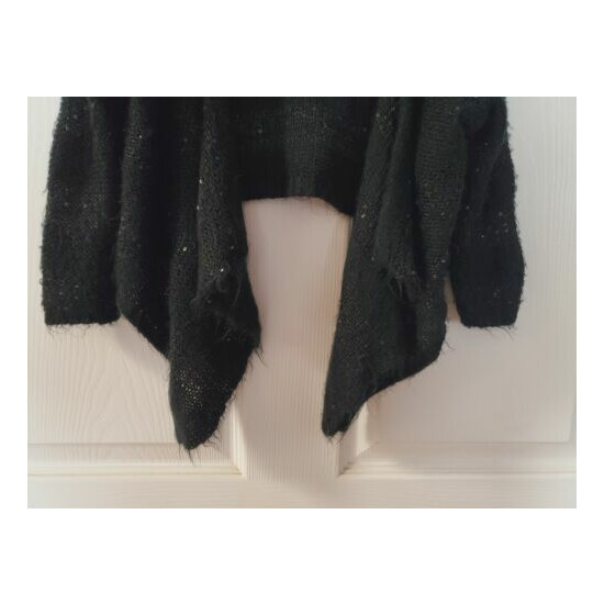 Girls' Cherokee cardigan drapey sequin sparkle sweater size xsmall 4/5 black  image {4}