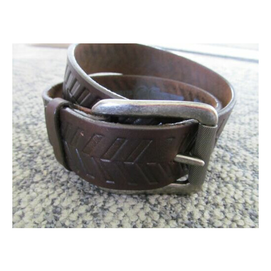 Chippewa USA Brown Leather Belt Men's Size 34 Textured image {1}