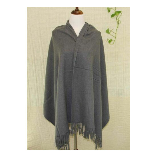 Vintage Man's Solid Long Cashmere Wool Blend Soft Warm Wrap Shawl Scarf Gift 85 image {3}