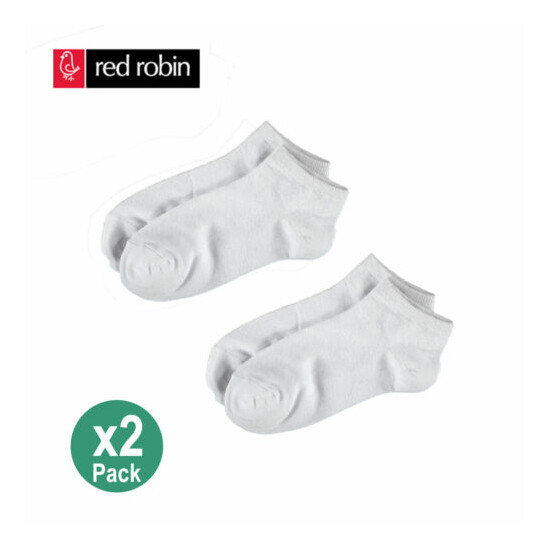 Red Robin Bulk Kids Boys Girls School Sports Low Cut Ankle Cotton White Socks image {3}