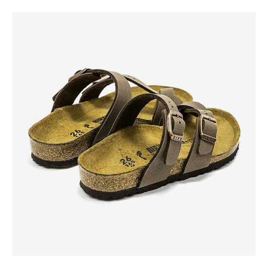 Girls Birkenstock Mayari Open Toe Slides Kids Brown Sandals NEW image {4}