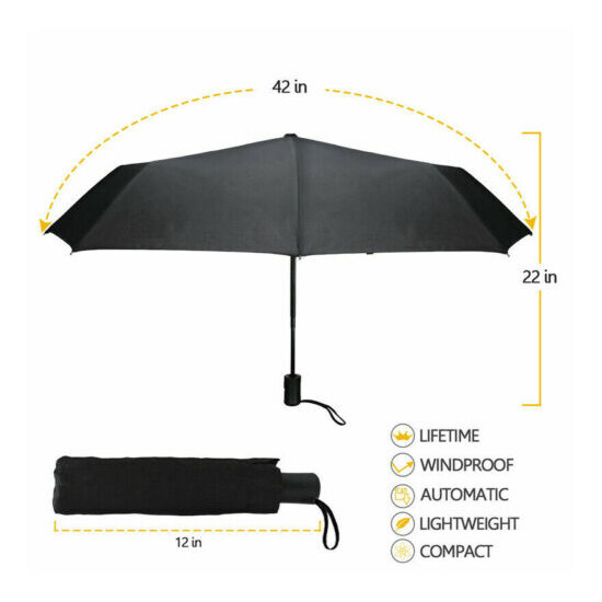 42" Large Umbrella Men/Women Three Folding Anti-UV Windproof Big Rain Umbrella image {2}