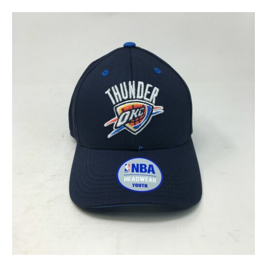 Outerstuff Youth Cap Blue Multicolor Oklahoma City Thunder NBA Adjustable Logo image {1}