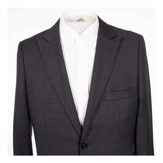 Topman Mens 40R Gray Wool Poly Blend Blazer Sports Coat Suit Jacket image {2}