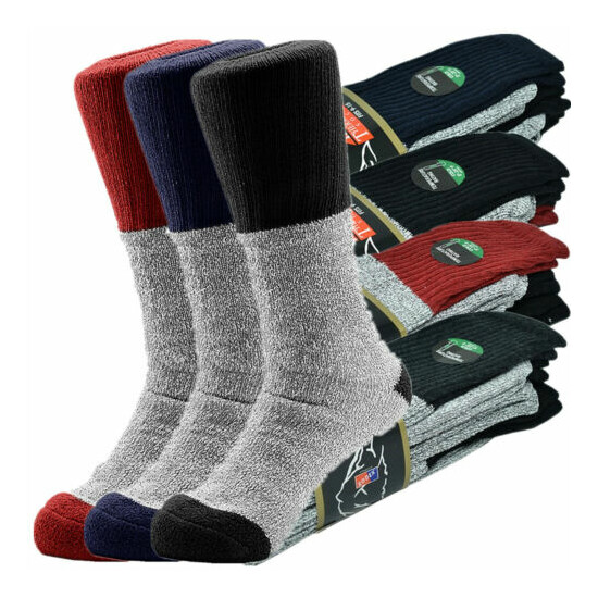 3-12 Pairs Winter Thermal Gear Mens Boots Heavy Duty Outdoor Socks size 10-15 image {2}