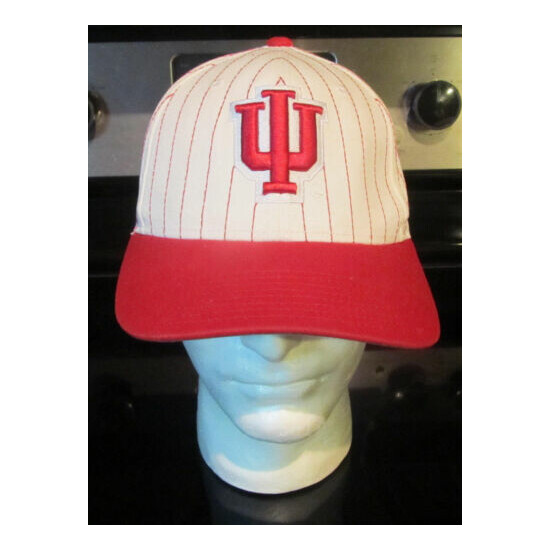 Indiana Hoosiers Adidas Red White Pinstripes Baseball Hat  image {1}