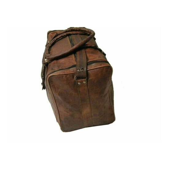 Men's Large Leather Vintage Brown Duffle Luggage Weekend Gym Carry on Travel Bag Thumb {2}