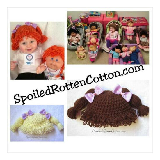 Cabbage Patch Kid Rainbow Clown Curly Hair Wig Hat Crochet Infant Toddler Adult  image {4}