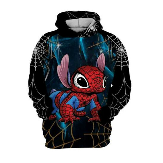 Spiderman Stitch And Lilo Mash Up 3D HOODIE US Size Gift For Friends Best Price image {4}