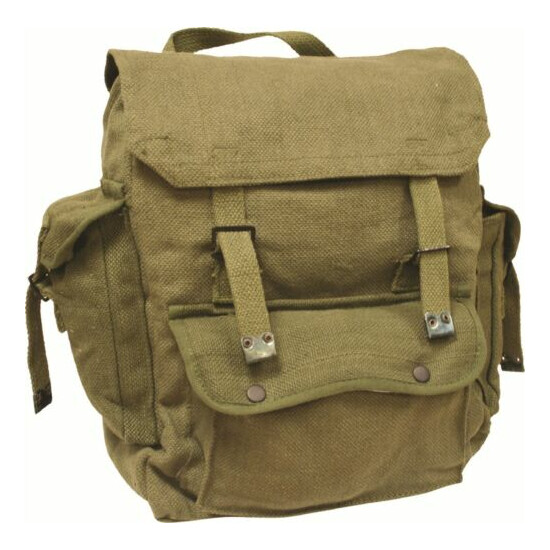 NEW Canvas Rucksack Backpack Webbing fishing satchel Daysack Highlander bag image {4}