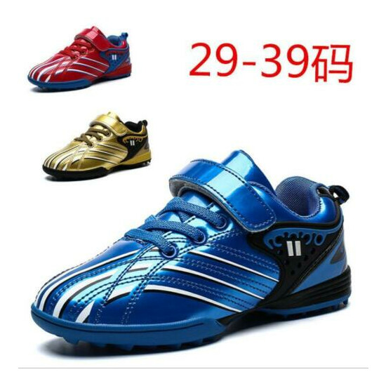 New Kids Boys Athletic Breathable Football shoes Soccer Boots Soccer Cleats Gift image {1}