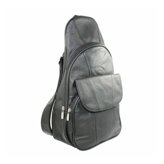 Genuine Leather Backpack Chest Pack Daypack Sling Bag Shoulder Bag image {1}