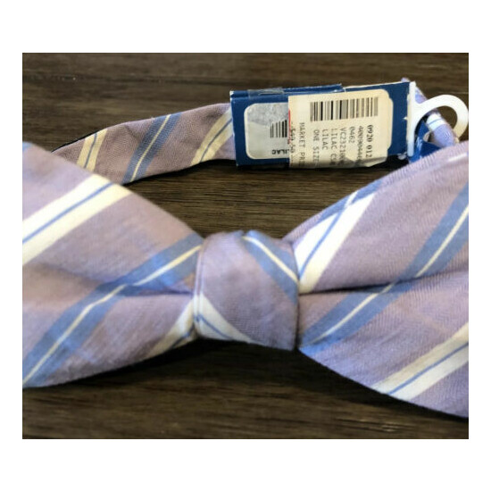 NEW Toddler Vince Camuto Bow Tie Plaid Purple Lilac White Light Blue Adjustable image {3}