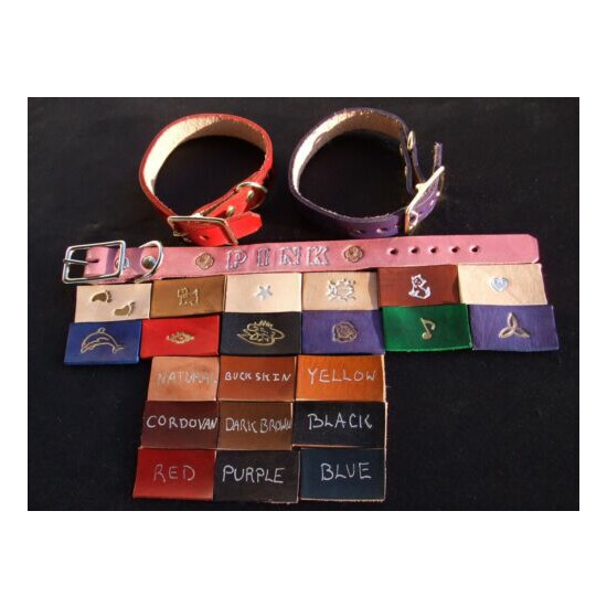 #BTS PERSONALIZED 3/4" wide Leather BELT WITH 2 STAMPS image {1}