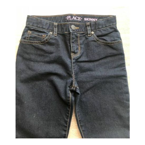 Childrens Place Denim Jeans Girls Size 10 Skinny Adjustable Waist Dark Wash H2 image {2}