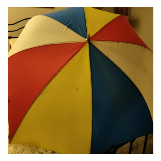 Rare Umbrella Vintage Collector Multi-Colored Extra Larger 54" Wide  image {1}