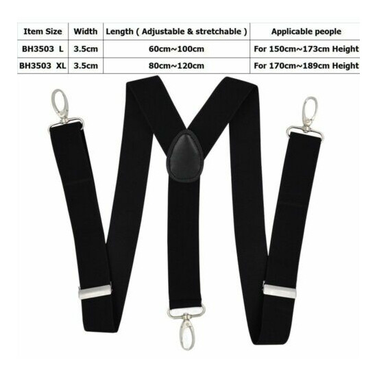 Men Larger Suspender Polyester Elastic Suspenders Women Y Back Pants Hook Brace image {2}