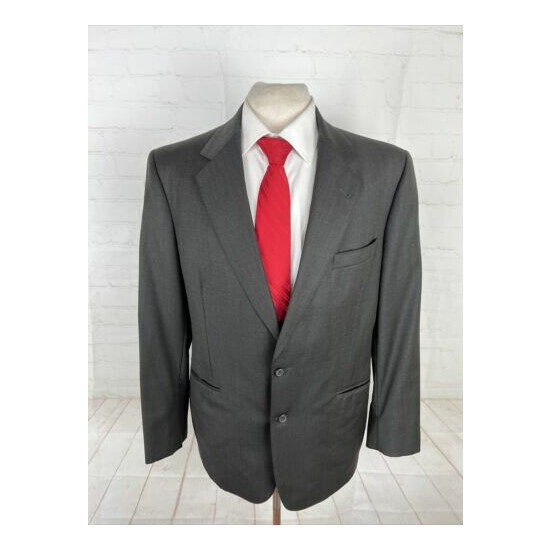 ZEGNA Men's Black/Grey Solid Wool Suit 44L 34X28 $3,498 image {1}