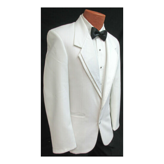 Men's White Oscar de la Renta Contour Tuxedo Dinner Jacket Wedding Mason Cruise image {2}