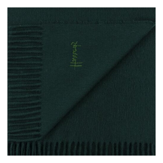 Harrod's Green 100% Wool Flannel Scotland Fringe Hem Tie Thumb {2}