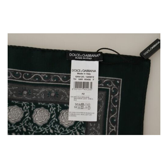 DOLCE & GABBANA Scarf Multicolor Silk Pocket Square Handkerchief 32cmx 32cm $360 image {3}
