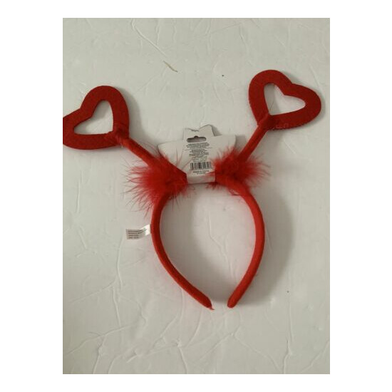 NWT Red Pink Sequin Heart Headband Valentines Love image {4}