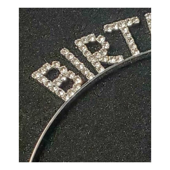 Birthday Queen Headband with Rhinestone One Size Color Silver image {2}