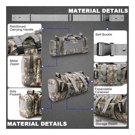 Mens Outdoor Utility Deployment Bag Tactical Waist Pack Sling Pack Pouch Belt US image {2}