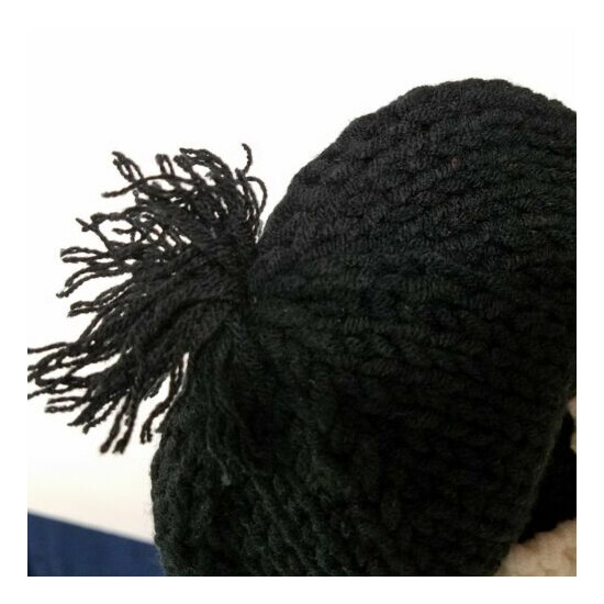 Penquin Baby Hat Knit Black  image {3}