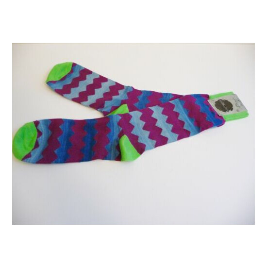 Unplugged NWT Blue Multi-Color Design Patterned Socks One Size Neiman Marcus image {4}