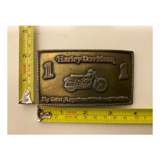 Harley-Davidson rare men’s vintage limited edition belt buckle.Antique brass. image {2}