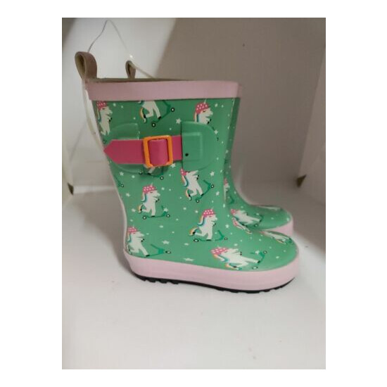 Girls Unicorn Waterproof Rain Boots New No Tags Size M 7/8 image {2}