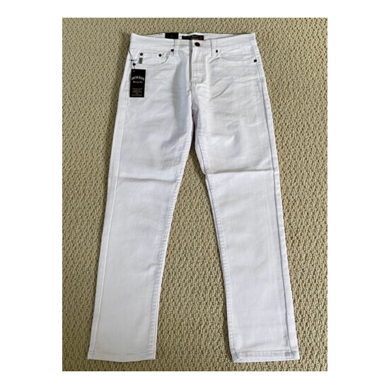 NWT Men's Oscar Jeans Solid White Denim Classic Stretch Skinny Jeans ALL SIZES image {3}