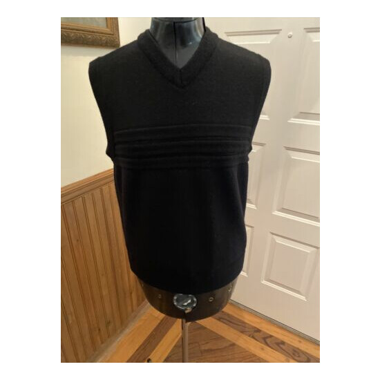 Adiddas Black Label 3 Stripe Black Wool Vest FITS MEN SMALL image {1}