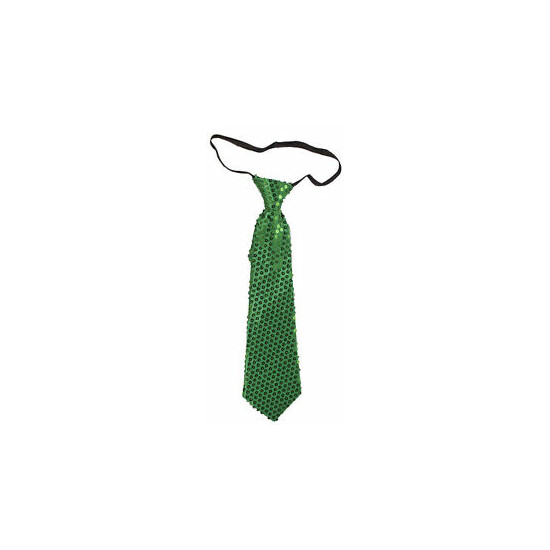 Irish Saint Patrick's Day Accessory - Sparkling Sequin Necktie w/ Elastic Strap image {1}
