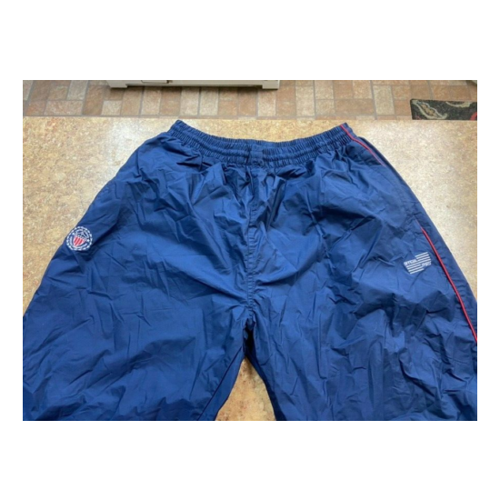 Vintage Mens OFFICIAL SPORTS Blue USA Soccer Federation Windbreaker Pants Sz L image {5}
