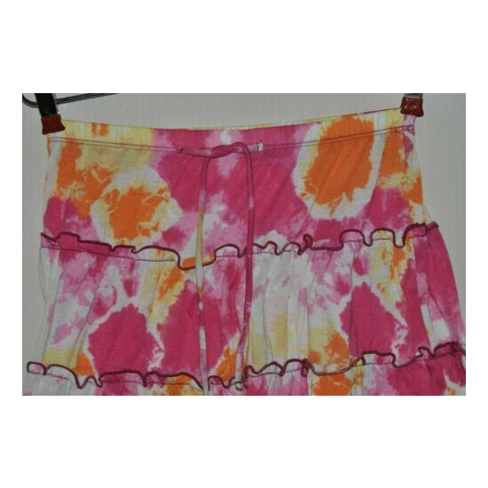 Girl's VOLUME ONE KIDS Multi Color Tie Dye Knit Skirt Size M Tiered image {2}
