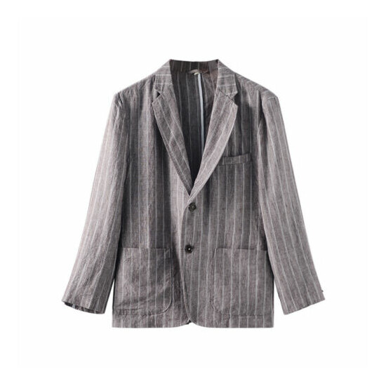 2022 Summer Spring Linen Suit Jacket Linen Blazer Cardigan Party Casual Coat  image {3}
