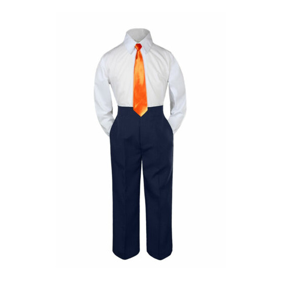 New 3pc Orange Tie Shirt Suit for Baby Boy Toddler Kid Pants Color by Selection image {4}