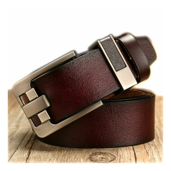 Men’s belts Full Grain Genuine Leather Casual Dress Jeans Belts for Men cinturon image {2}