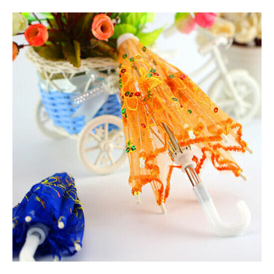 2pcs Mini Lace Umbrella Decoration Play House Toy Umbrella Toy for Kids Children image {2}