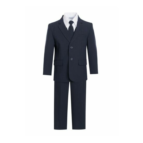 Slim Baby kids Boys Bridal Formal suit 5 pcs set coat,vest,pant,shirt,clip tie  image {5}