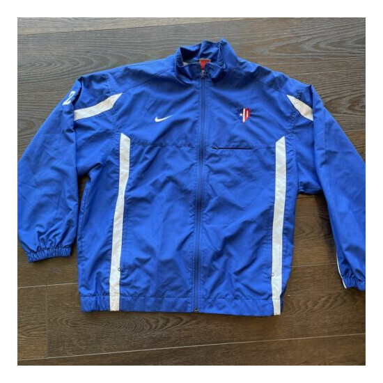 Nike Team Mens Warm Up Jacket; Windbreaker Blue Basketball Jacket Size Med; #28 image {1}