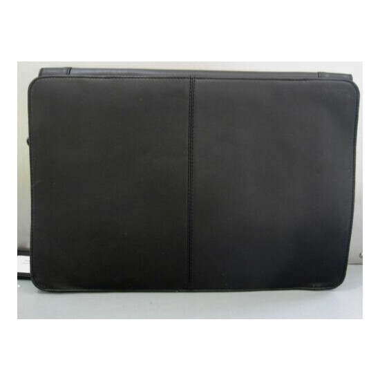 NWOT Dilana Jet Black Smooth Leather Portfolio Case Brief Bag Flash Sale! image {5}