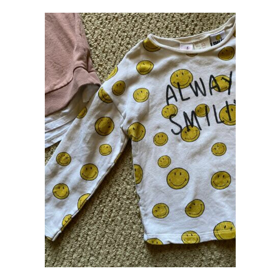 Zara Baby Toddler Girl Set Of Smiley Sweatshirts/Long-sleeve - Size 3/4 Years image {3}