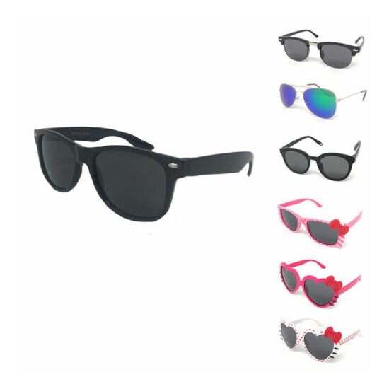 Boys Girls Kids Toddlers Children Sunglasses UV Protection Top Styles w/ Pouch image {3}