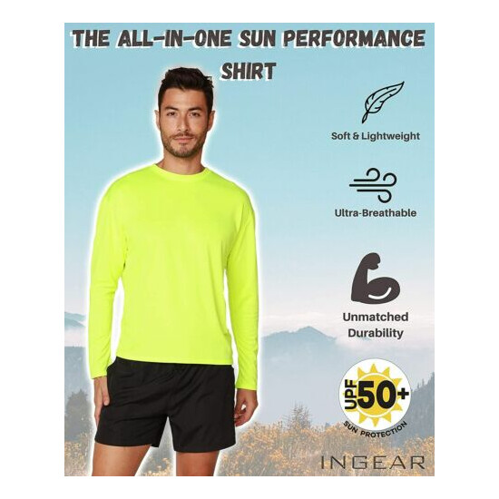 Ingear Beathable Dry Fit Swim Shirts For Men Uv Sun Protective Rash Guard  image {1}
